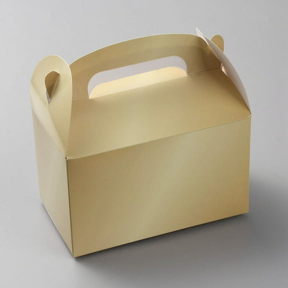 12pc Foldable Cardboard Boxes with Handle Hole Rectangle Gold 16x9.5x15.8cm