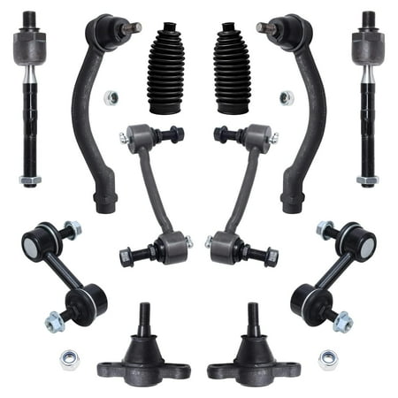12pc Front & Rear Sway Bars, Lower Ball Joints, Inner Outer Tie Rods w/Rack Boots Replacement for 2008 2009 2010 2011 Hyundai Azera - [2009-2010 Hyundai Sonata]