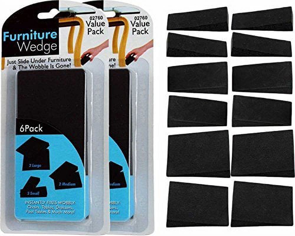 12pc Furniture Wedge 'WobbleStoppers' Fix Uneven Tables Chairs