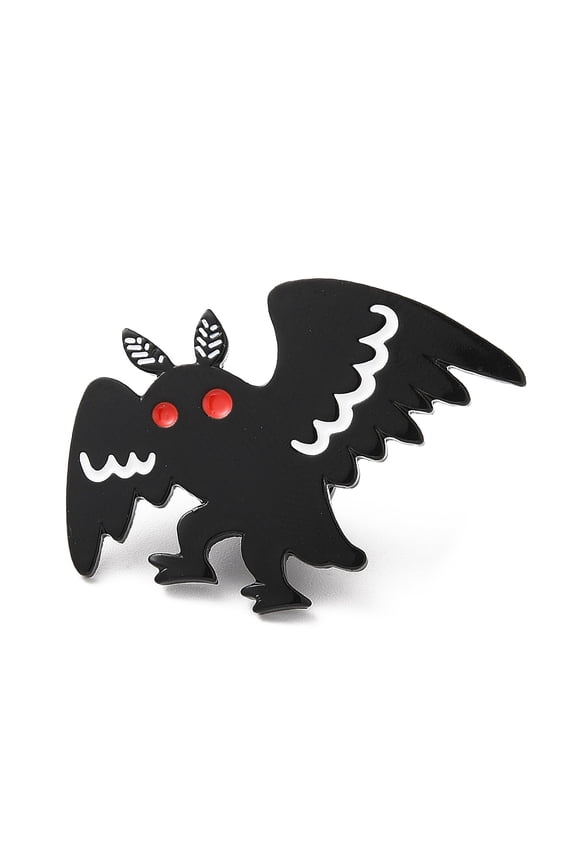 12pc Halloween Bat Enamel Pin Electrophoresis Black Plated Alloy Animal Badge for Backpack Clothes Electrophoresis Black 23x35x1.5mm