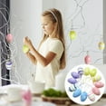 thumbnail image 1 of 12pc Hanging Easter Egg Decorative Eggs,Mini Hanging Plastic Easter Eggs,Hand Drawn Color Simulated Decorations for Home Decoration,Plastic Eggs for Easter Egg Hunt Party Supplies, 1 of 4