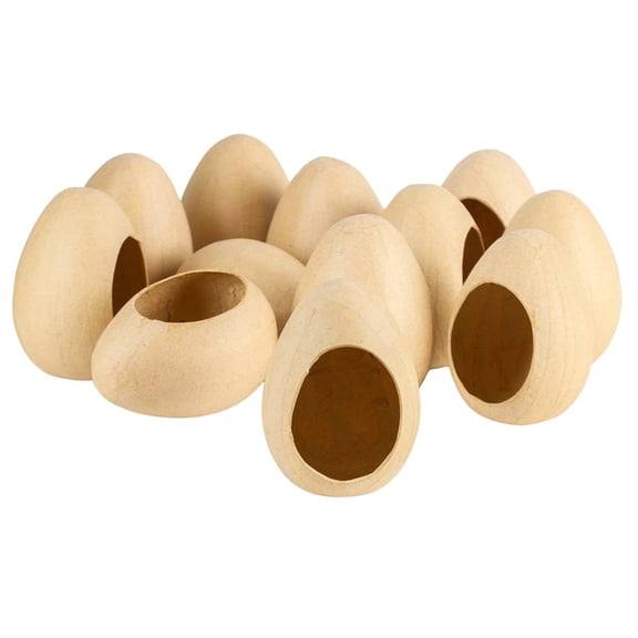 Factory Direct Craft Fillable Paper Mache Eggs, Pack of 12, 4 Inch DIY Easter Craft Eggs