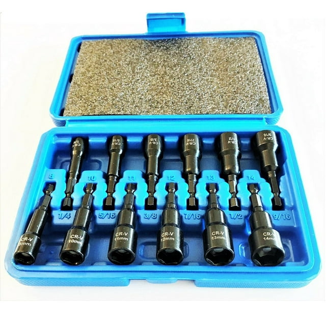 12pc Laser Etched Impact Nut Setter Driver Bit Set