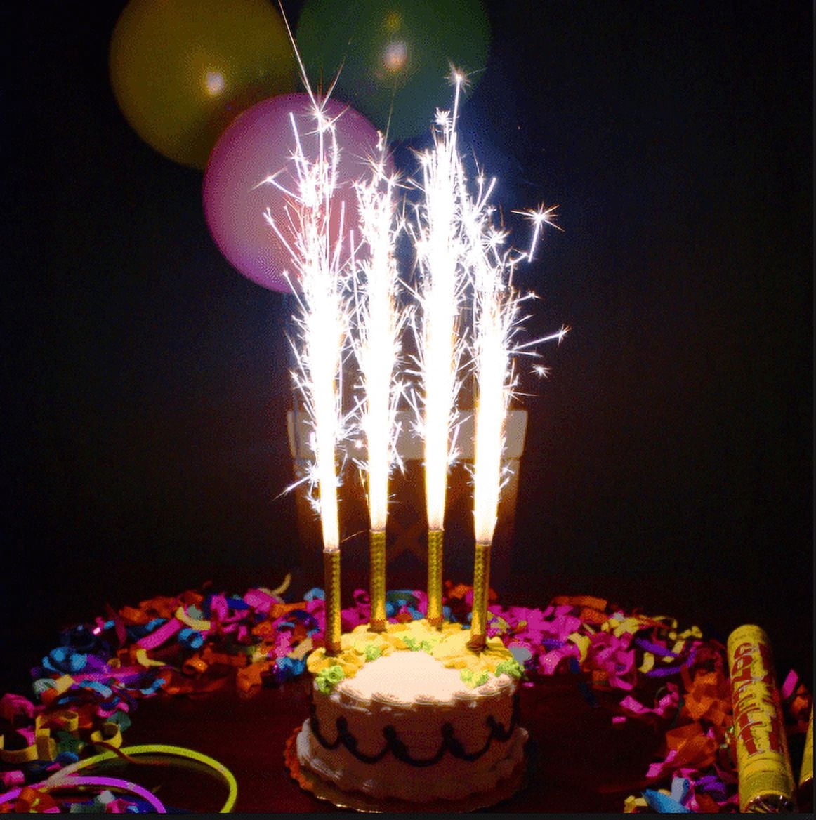 12pc Pack Big Birthday Cake Sparklers Burns Approx. 45 Seconds 3 Packs of 4 Sparklers Each