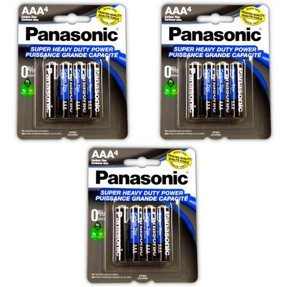 12pc Panasonic AAA Batteries Super Heavy Duty Power Carbon Zinc Triple A Battery 1.5v