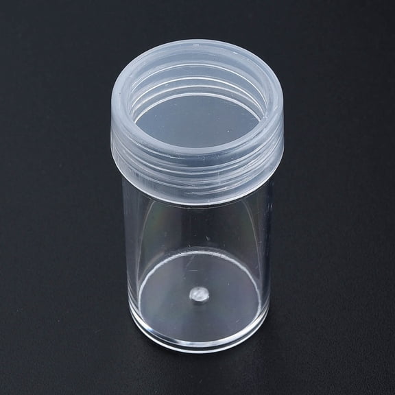 12pc Plastic Bead Storage Containers Column Clear 2.7x4.8cm