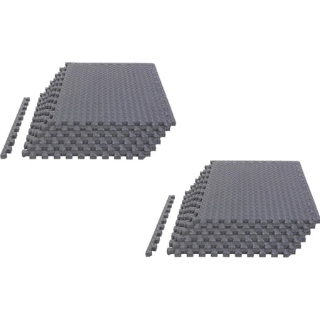 12pc Puzzle Exercise Mat w/ EVA Foam Interlocking Tiles 48 Sq Ft GYM Home