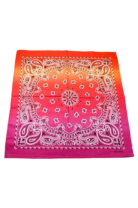 12pc Rainbow Tone Square Cotton Headbands Gradient Color Bandana Scarf Neck Gaiter UV Resistence Seamless Headwear for Outdoor Workout Running Dark Red 550x550mm