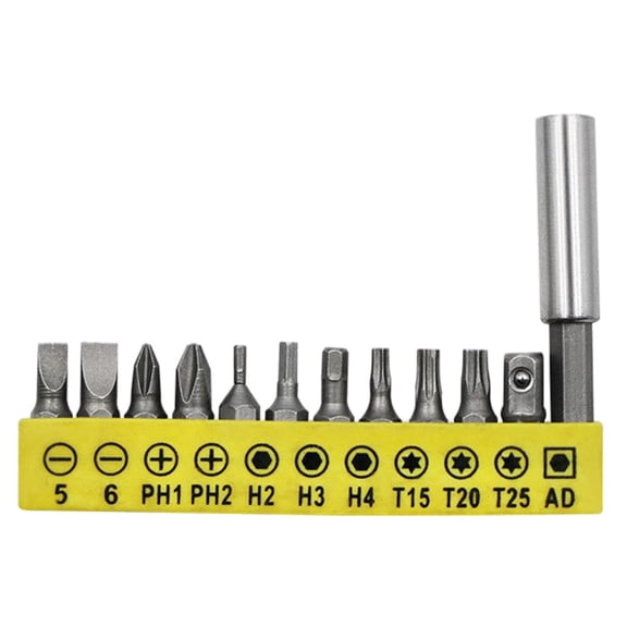 12pc Screwdriver Bit Set Extended Reach Design Universally 6.35mm Shank Compatibility Long terms Durability for Workshop