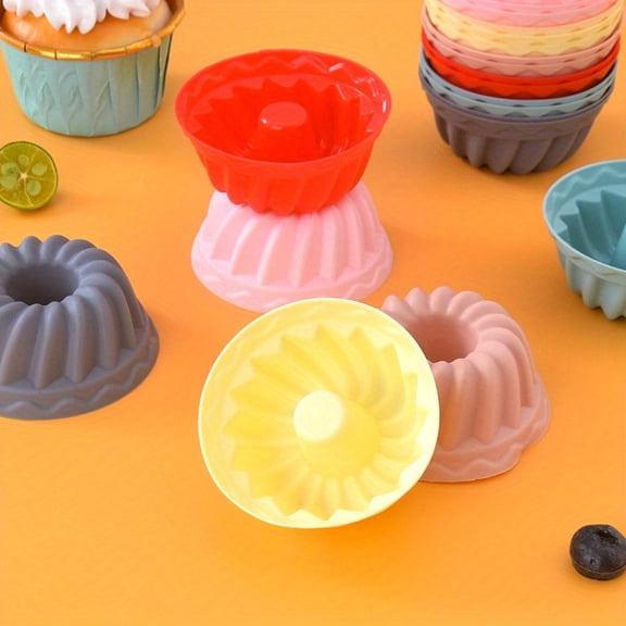 12pc Silicone Pumpkin Muffin Cup Mold Mousse Chocolate Cake Pudding Jelly Mold Small Baking Tool