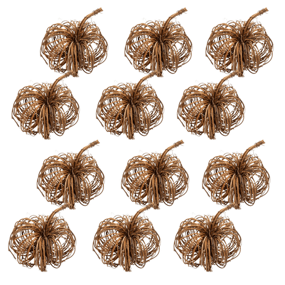 12pc Twig Grapevine Pumpkins - for Fall Decor - Factory Direct Craft