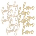 thumbnail image 1 of 12pc Unfinished Wooden "Family" and "Home" Word Cutout Set - for DIY - Factory Direct Craft, 1 of 6