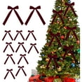 thumbnail image 1 of 12pc Velvet Christmas Bows for Christmas Tree 7.09×5.1inch Red Velvet Ribbon Bows Diy Crafts Gift Bows Vintage Wreath Bow Decoration Holiday Ornaments for Christmas Tree Garland Wrapping Decor, 1 of 5
