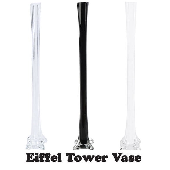 12pc Wedding Eiffel Tower vase Centerpiece Decorations Clear White Black-6 Size
