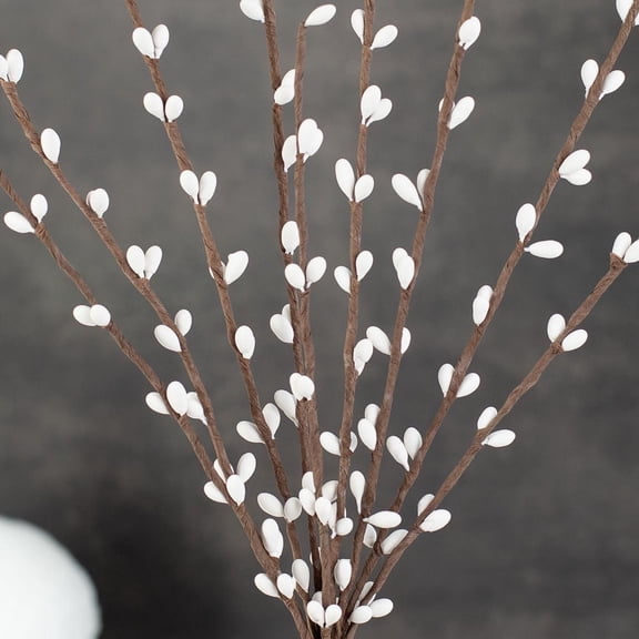Factory Direct Craft White Foam Coated Berries, Hand-Wrapped Wire Floral Picks 12 Count