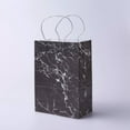 thumbnail image 1 of 12pc kraft Paper Bags with Handles Gift Bags Shopping Bags Rectangle Marble Texture Pattern Black 21x15x8cm, 1 of 2