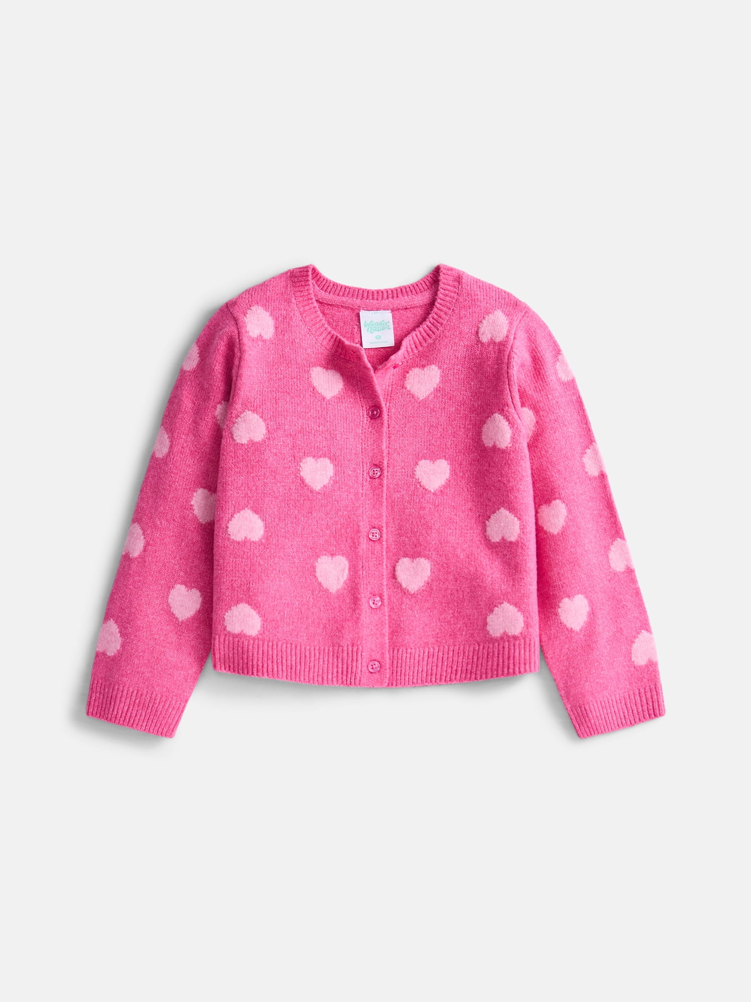 Wonder Nation Toddler Girls' Cardigan Sweater with Long Sleeves, Sizes 12M-5T