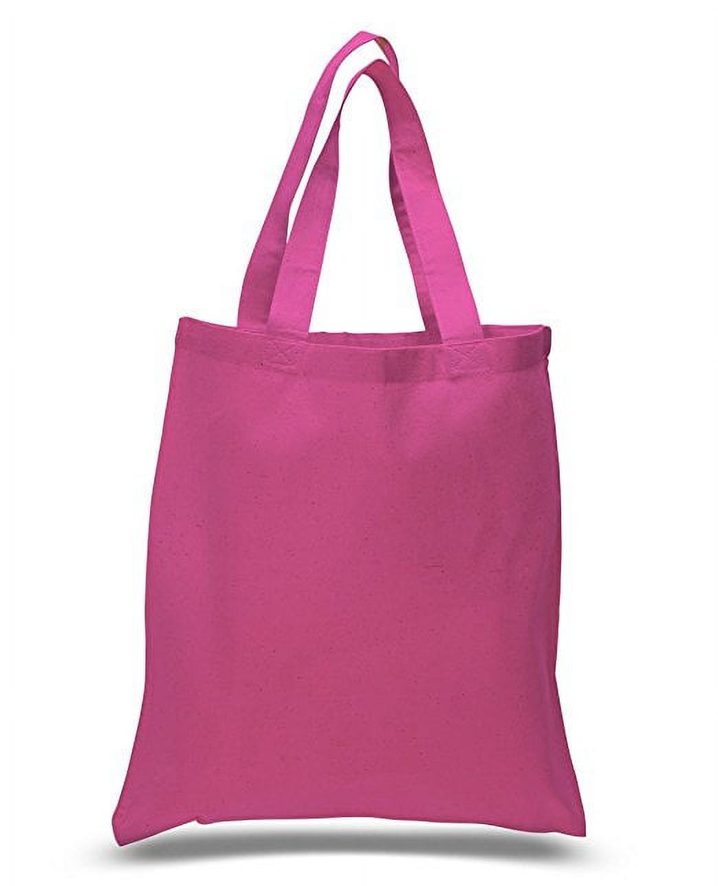 12pcs 100% Cotton Canvas Reusable Grocery Shopping Tote Bags in Bulk - 15x16 (HotPink) - image 1 of 1
