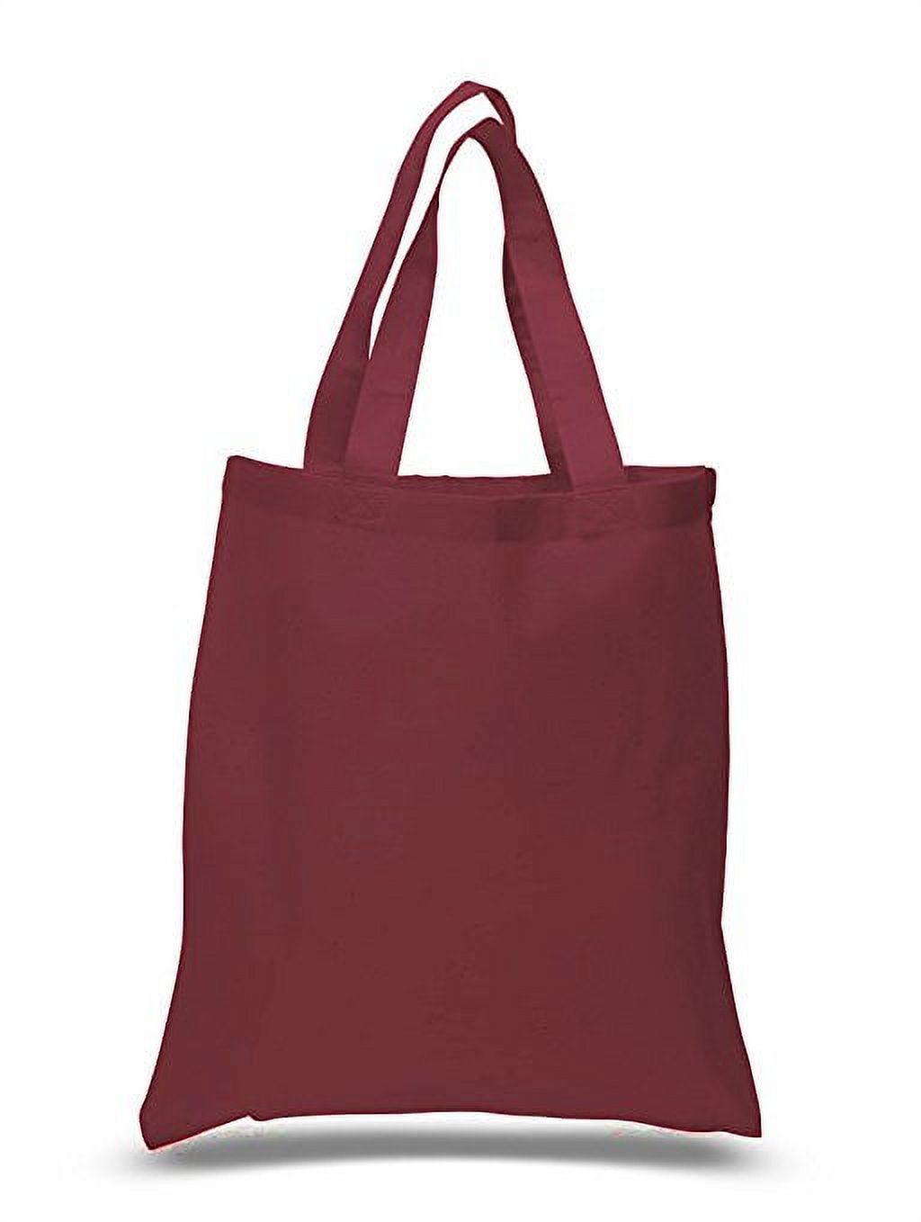 12pcs 100% Cotton Canvas Reusable Grocery Shopping Tote Bags in Bulk - 15x16 (Maroon) - image 1 of 1