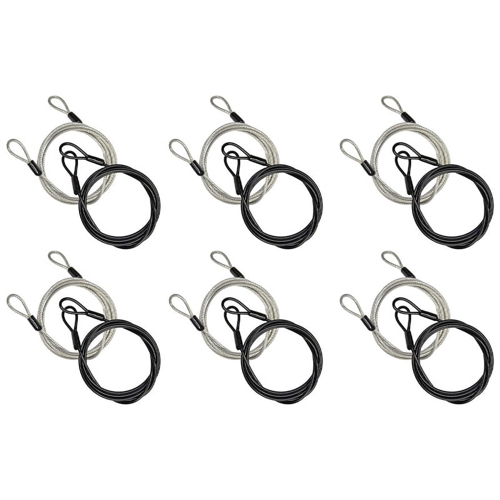 12pcs 100CM/3.3Ft Long Travel Security Cable Lock,Braided Steel Coated Safety Cable Luggage Lock,Safety Cable Wire Rope,12 x multifunctional wire ropes,Silver & Black