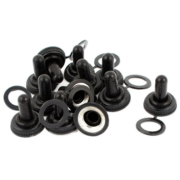 12pcs 11mm Female Thread Dia Rubber Waterproof Toggle Switch Cover Cap