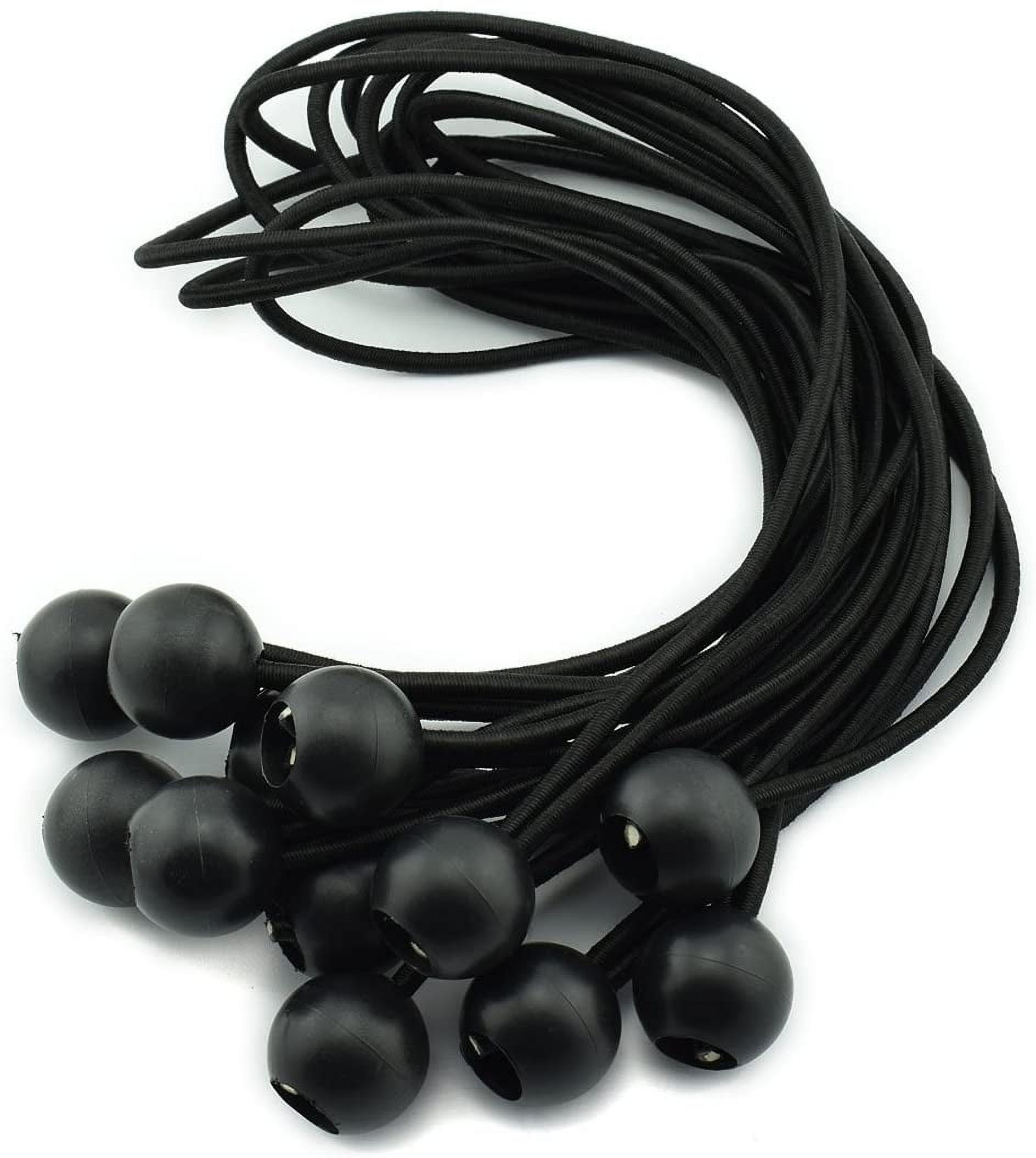 Inch String 12pcs 12 Inches (30cm) Ball Bungee Cords Black Elastic String Canopy ...