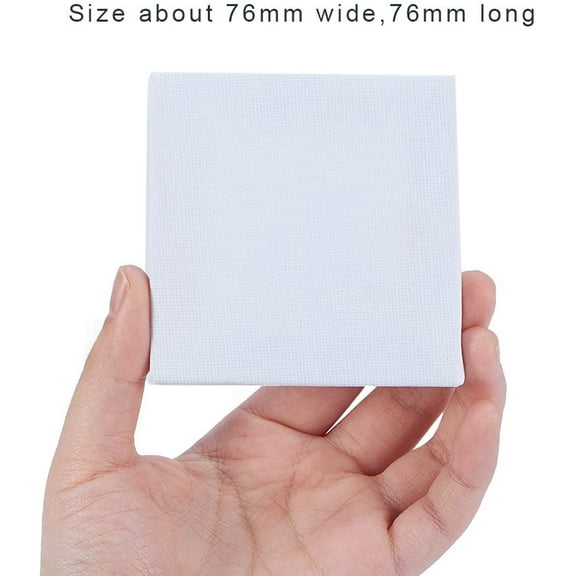 12pcs 12 pcs 72x72MM Mini Canvas Panels for Painting Drawing Craft White