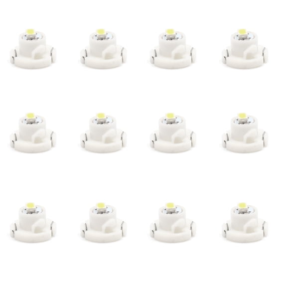 12pcs 12V T4.2 1206- White  Auto Car Interior Dashboard Panel Light Bulb