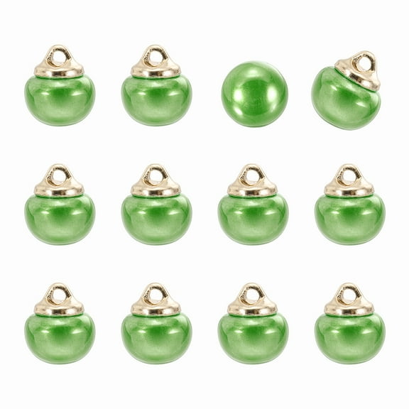 12pcs 16L Round Faux Pearl Buttons 10mm 3/8" Gold Metal Shank Sewing Button Replacement for Sewing Clothing Bridal Wedding Dress DIY Crafts, Green