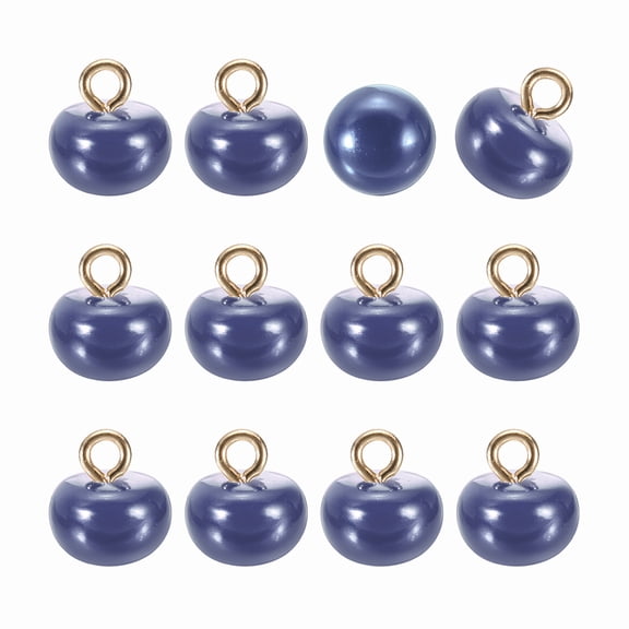 12pcs 16L Round Faux Pearl Buttons 10mm 3/8" Half Ball Dome Metal Shank Sewing Buttons Replacement DIY Small Button for Clothing Bridal Wedding Dress DIY Crafts, Dark Purple
