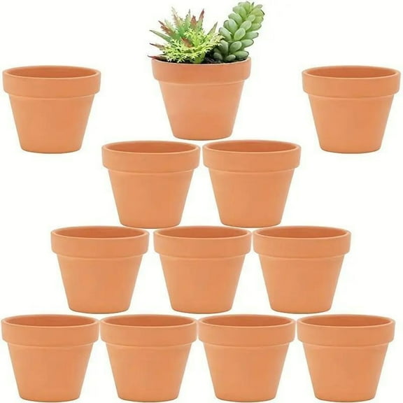 12pcs 2.2'' Terra Cotta Pots Pottery Planter Cactus Flower Pots Succulent Pot with Drainage Hole- Great for Plants,Crafts