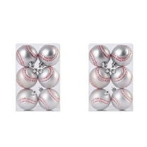 12pcs 2.36in Soccer Christmas Balls Ornaments Set, Sports Themed Shatterproof Christmas Tree Decorations, Hanging Baubles for Holiday Party, Home, Office and Event Décor