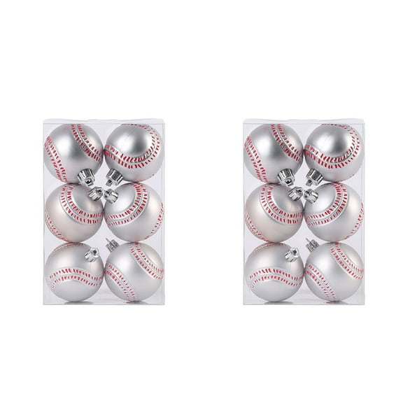 12pcs 2.36in Soccer Christmas Balls Ornaments Set, Sports Themed Shatterproof Christmas Tree Decorations, Hanging Baubles for Holiday Party, Home, Office and Event Décor