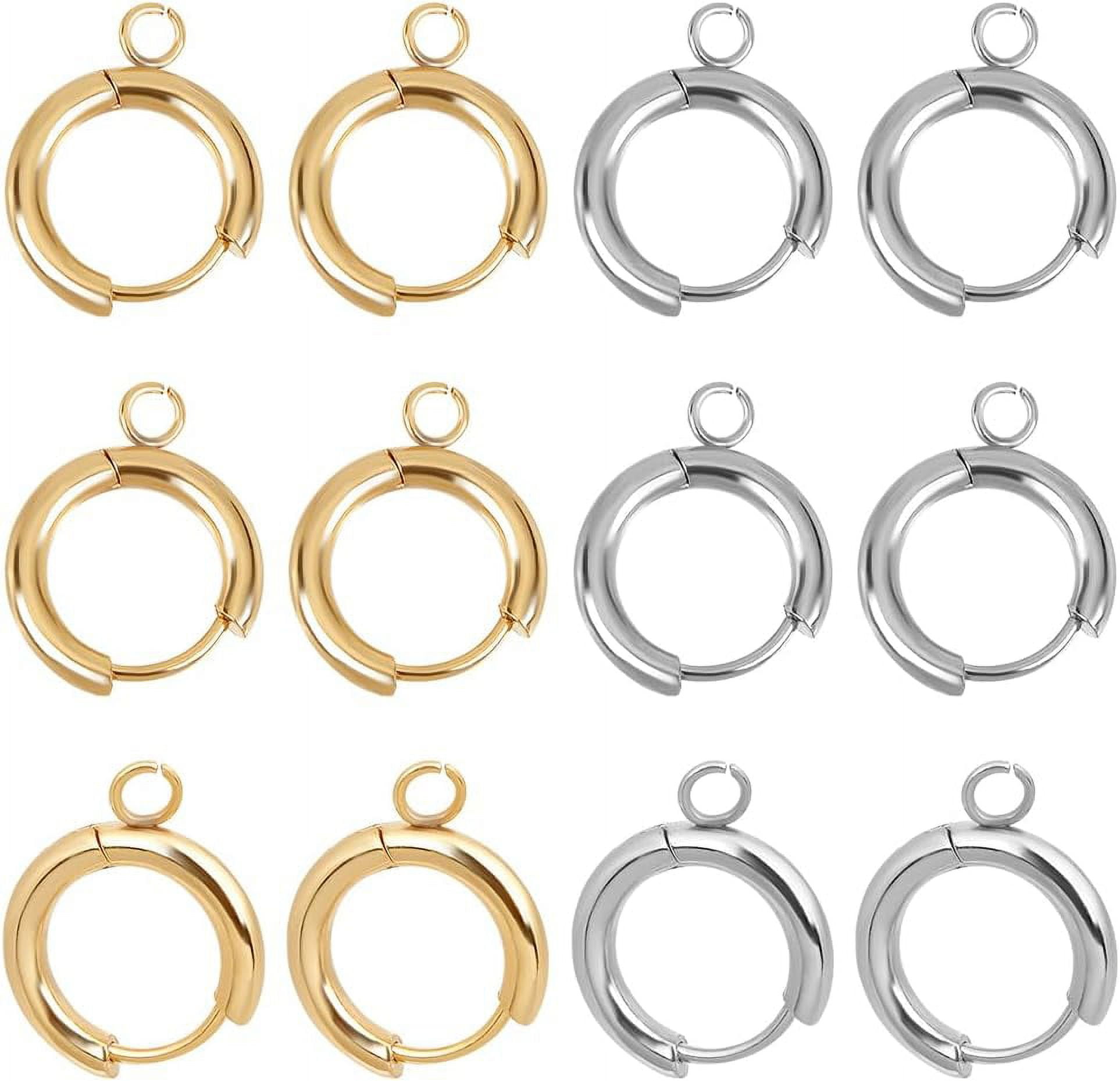 12pcs 2 Colors 15mm Diameter Real 24k Gold Plated 201 Stainless Steel