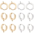 thumbnail image 1 of 12pcs 2 Colors Huggie Hoop Earrings Stainless Steel Small Hoop Earrings Hypoallergenic Cartilage Earrings with Loop for Jewelry Dangle Earring Sleeper Tiny Hoop Earrings 15.5mm, 1 of 8