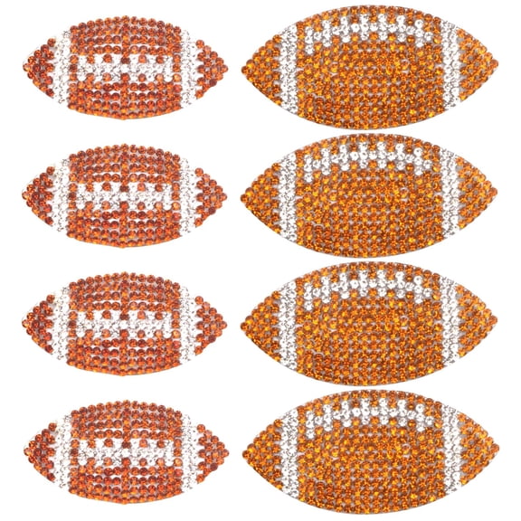 12pcs 2 Styles Crystal Rhinestones Rugby Football Iron on Heat Transfer Patch Glitter Sport Ball Hot Melt Adhesive Rhinestone for DIY Clothes Hat Backpack Bag Decoration