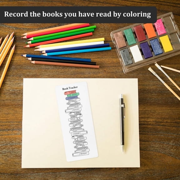 12pcs 2025 Reading List Bookmark, Coloring Book Tracker & Rating Log Funny Page Marker
