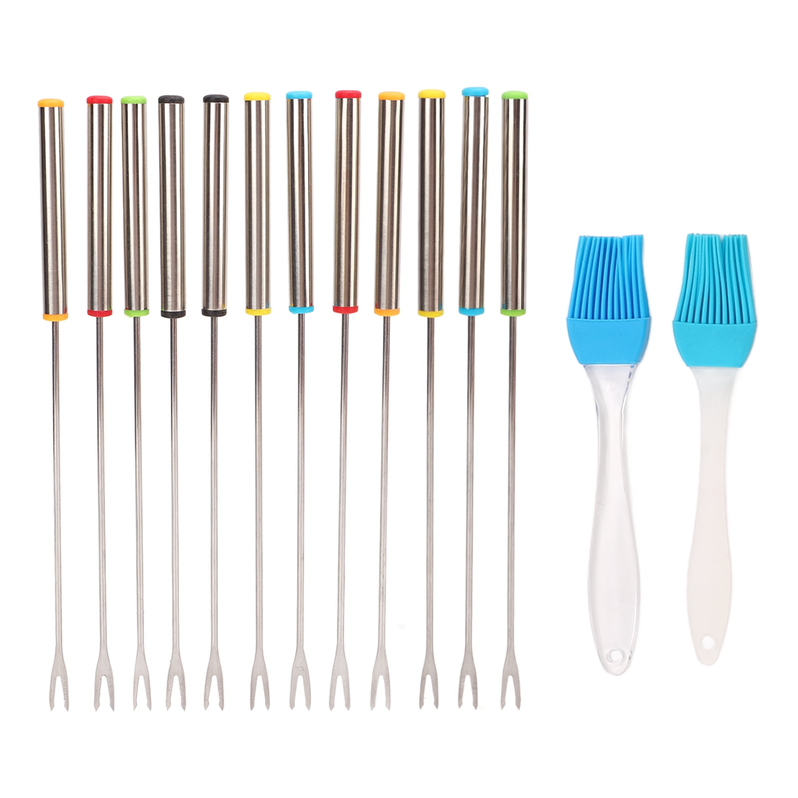 12pcs 24cm Fondue Forks Stainless Steel Handheld Fondue Sticks with