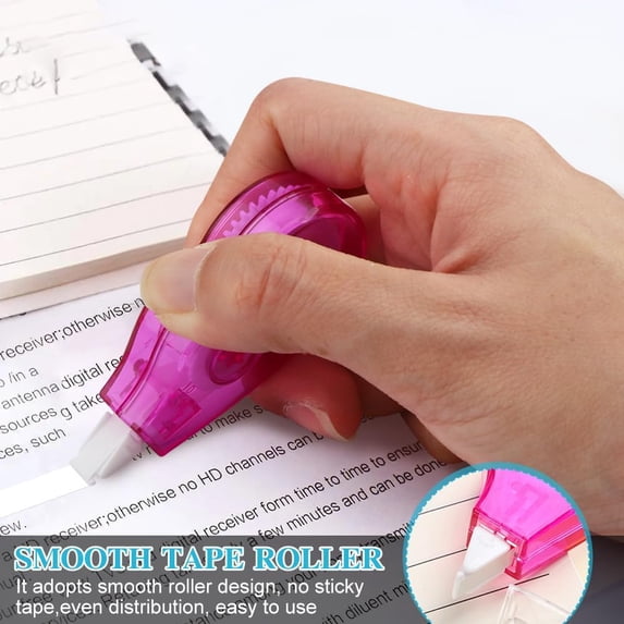 12pcs/2sets White Out Correction Tape, Portable Mini White Out Tape Whiteout Roller Easy to Use Applicator, White Out Tape for Homework, Note Taking, Marking and Office Documents(6 pcs)$$Office