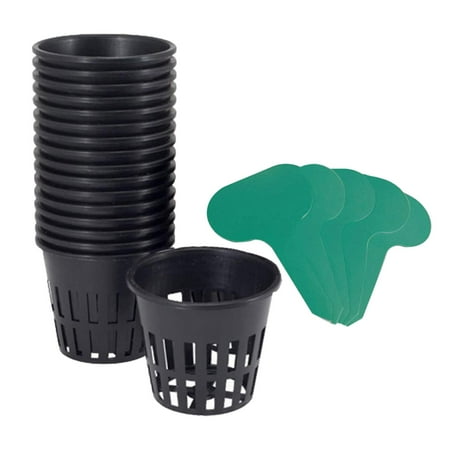 12pcs 3 Garden Slotted Cups Heavy Duty Net Pots with Plant Labels