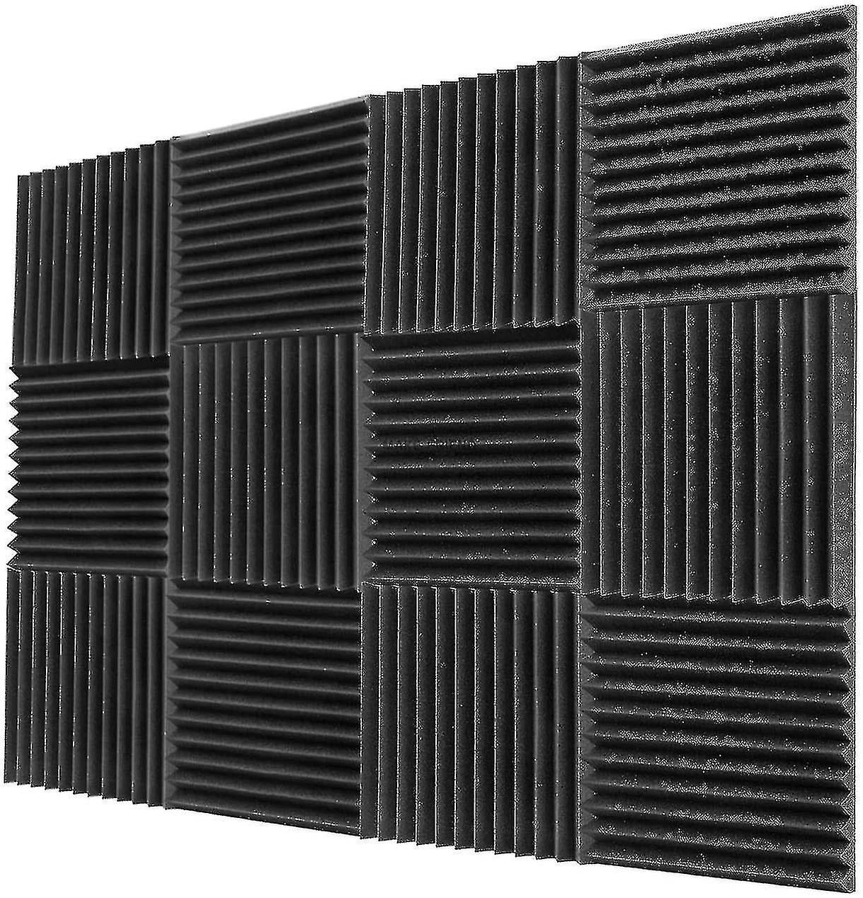 12pcs 300x300x25mm Acoustic Foam Sound Insulation Panels For Ktv Bar Soundproofing Studio Wedges