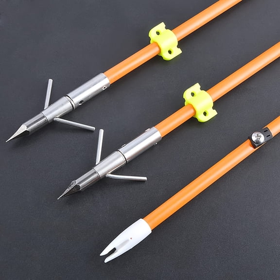 12pcs 32" Bowfishing Arrows Fiberglass Broadheads Archery Bow Fishing Hunting