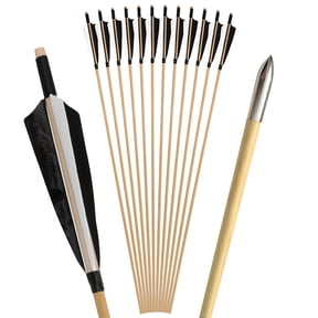 12pcs 32 Inch Wooden Arrows Outdoor Shooting Archery Traditional Bow And Arrow Support Bow And Arrow Accessories