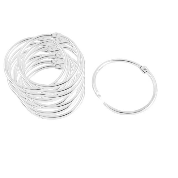 12pcs 32mm Inner Dia Book Office Metal Loose Leaf Binder Hinge Snap Ring Keyring