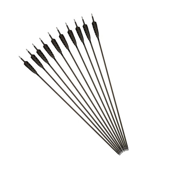 12pcs, 350mm Long, Wood-grain Carbon Arrow Composite Recurve Universal Durable Bow and Arrow Accessories, Tactical Design, High Quality Construction, Archery Accessories, Bow Hunting Gear