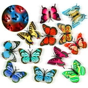 12pcs 3D Butterfly Wall Stickers LED Lights, EEEkit Colorful Removable Luminous Decals