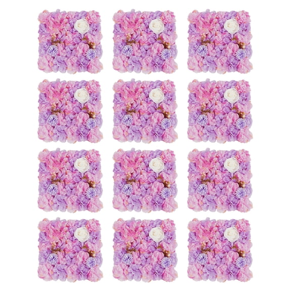 Rose Mat 12pcs 3D Flower Wall Panel Artificial Flower Wall Background Silk Rose ...