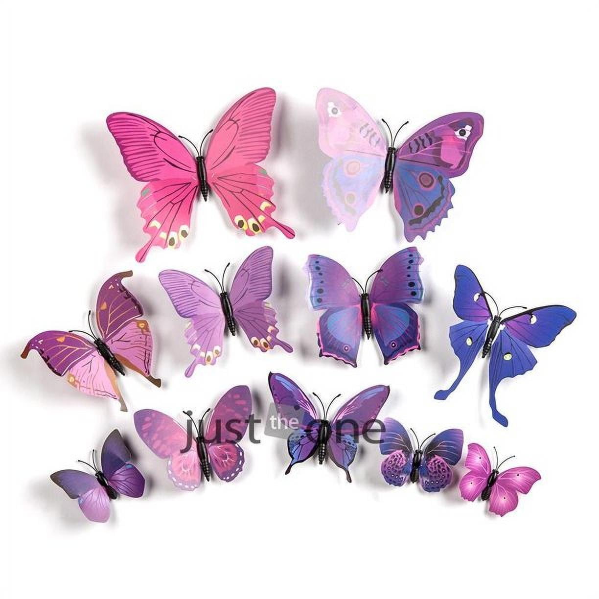3D Butterfly Decor,Butterfly Wall Decor,Butterflies for Crafts,48 PCS 3D  Butterfly Stickers with Sponge Gum and Pins, Removable Wall Sticker Decals