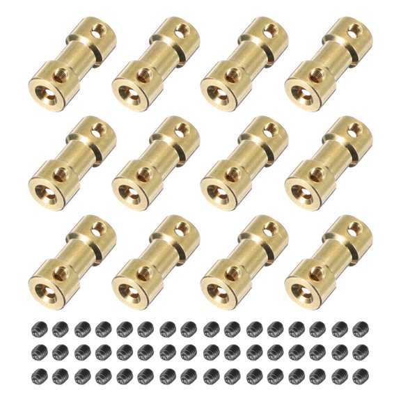 12pcs 3mm to 4mm Brass Shaft Coupling Joint Connector with Screws Flexible Motor Shaft Coupler