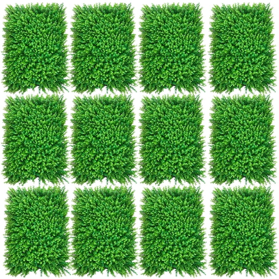 12pcs 40*60cm Green Artificial Mat Panel Wall Hedge Decor Fake Fence Artificial Boxwood Hedge Panel Realistic Easy Installation Simulation Plant